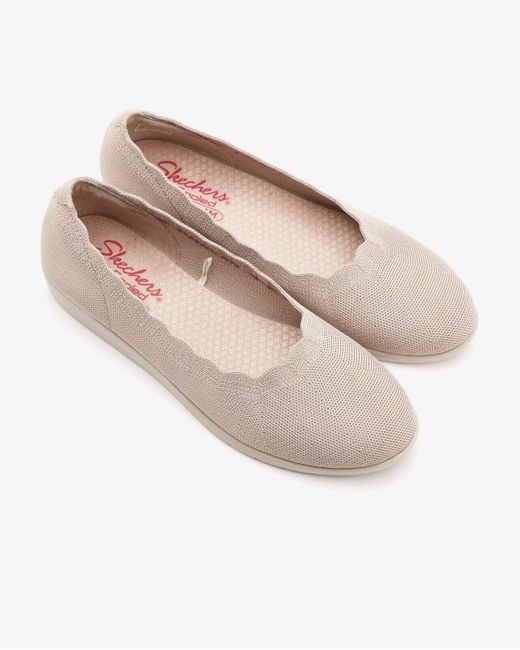 Skechers White Cleo Flex Wedge Shoes
