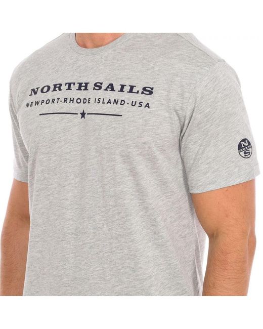 North Sails Gray Short Sleeve T-Shirt 9024020 for men