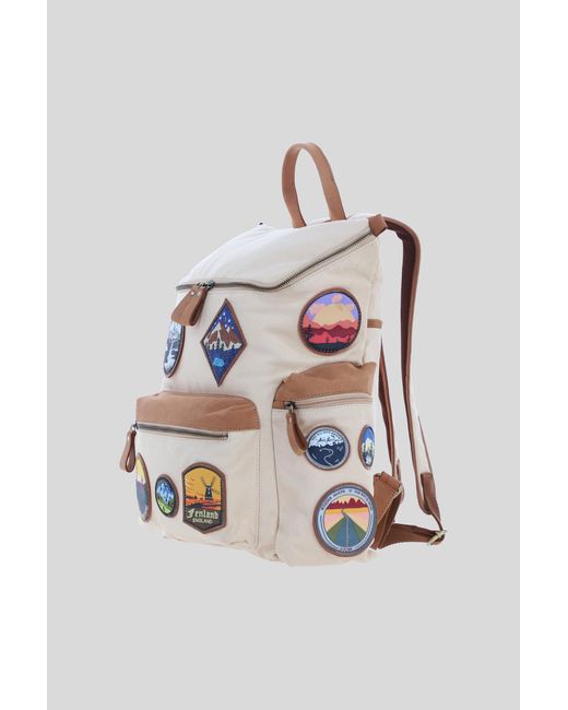 Fenland Sheepskin Natural Explorer Patch Backpack for men
