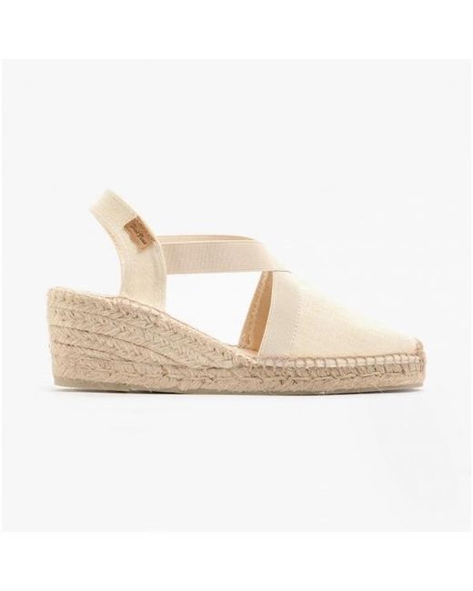 Toni Pons White Ter Ladies Wedge Espadrille Sandals Ecru