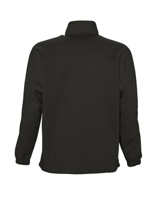 Sol's Black Ness Zip Neck Anti-Pill Fleece Top for men