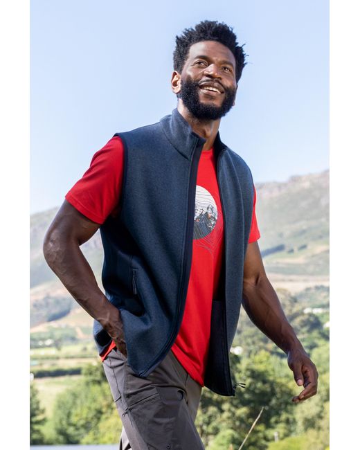 Mountain Warehouse Red 'Treston' Fleece Gilet Full Zip Thermal Breathable Jacket for men