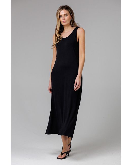 French Connection Black Sleeveless Scoop Neck Flowy Maxi Dress