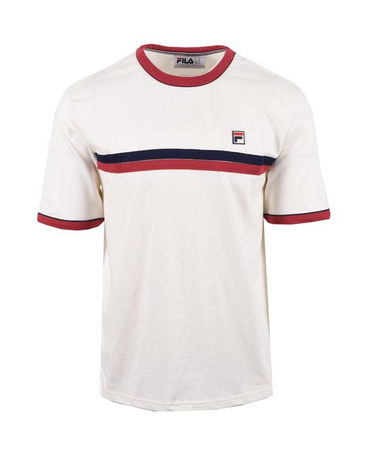 Fila White Rosario T-Shirt Gardenia/Garnet for men