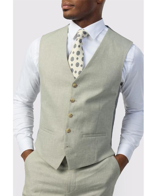 Ted Baker Green Single Breasted Five Button V-Neck Tailored Suit Waistcoat for men