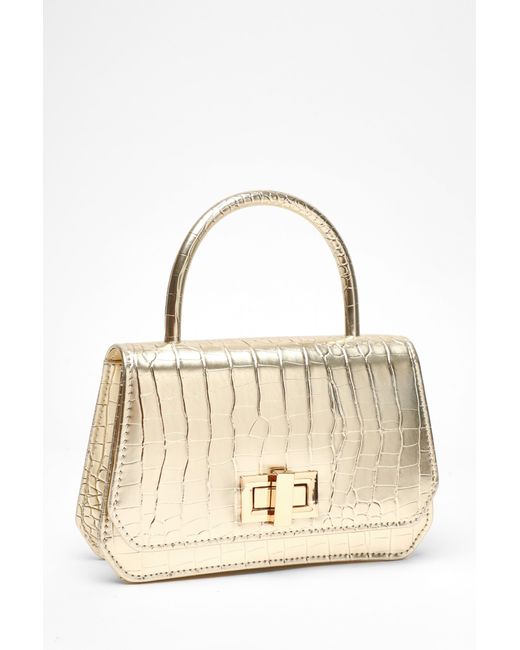 Quiz Natural Croc Print Bag