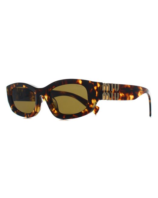 Miu Miu Brown Oval Havana Honey Dark Mub04S