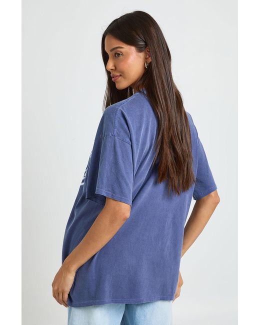 Boohoo Blue Houston Texas Printed T-Shirt