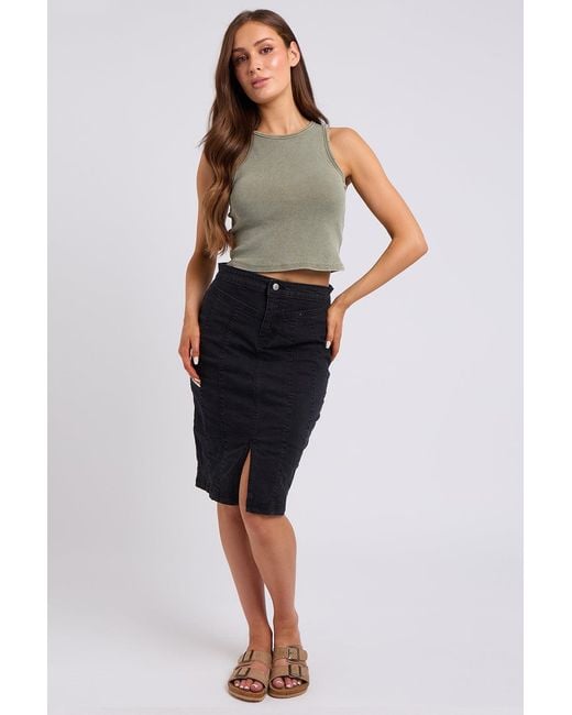 Urban Bliss Black Aqua Yoke Seamed Skirt
