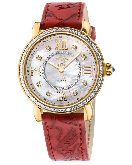 Gv2 Red Marsala Leather Watch