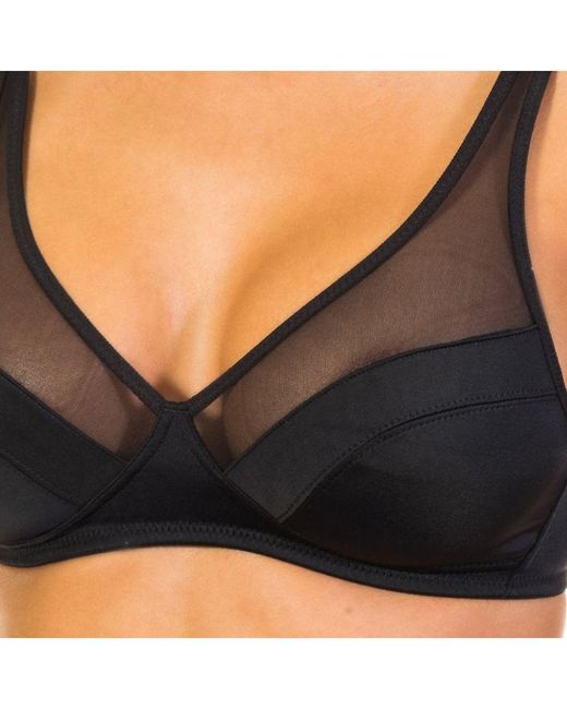 Dim Black Non-Wired Bra With Elastic Sides 04974