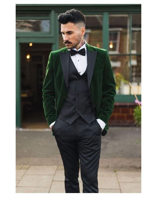 TruClothing Green Velvet Dinner Tuxedo Suit Jacket Blazer for men