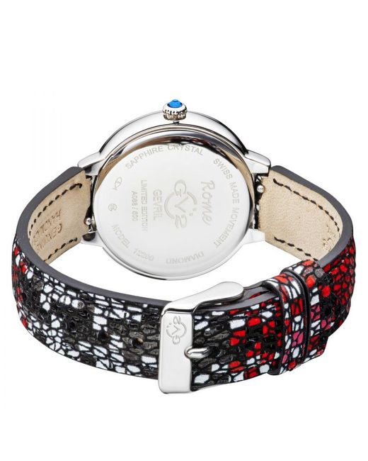 Gv2 White Rome Swiss Quartz Dial Stainless Steel Diamond Watch
