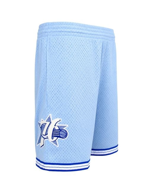 Mitchell & Ness Blue Nba Philadelphia 76Ers Space Swingman Shorts for men