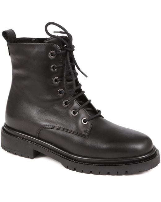 Jones Bootmaker Black Davi Leather Lace Up Boots