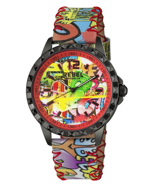 Rebel Gray Dumbo Dial Leather Watch