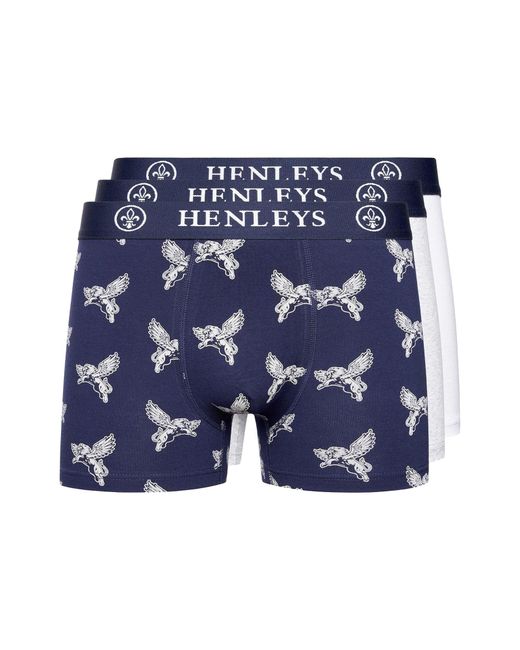 Henleys Blue Lionwing Boxers 3Pk for men