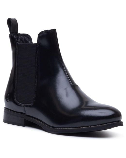 Hush Puppies Blue Colette Leather Wide Fit Flat Chelsea Boots