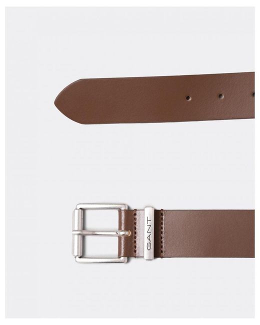 Gant Brown Logo Leather Belt for men