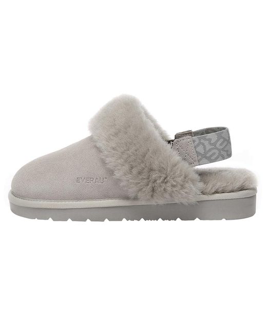 EVER AU Gray Pelican Removable Strap Slingback Slippers