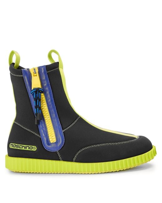 Moschino Blue Flat Ankle Boots for men