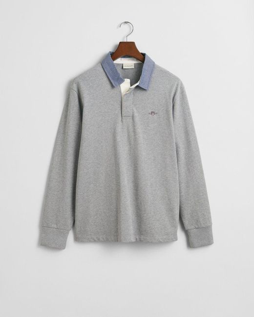 Gant Gray Regular Fit Chambray Heavy Rugger for men
