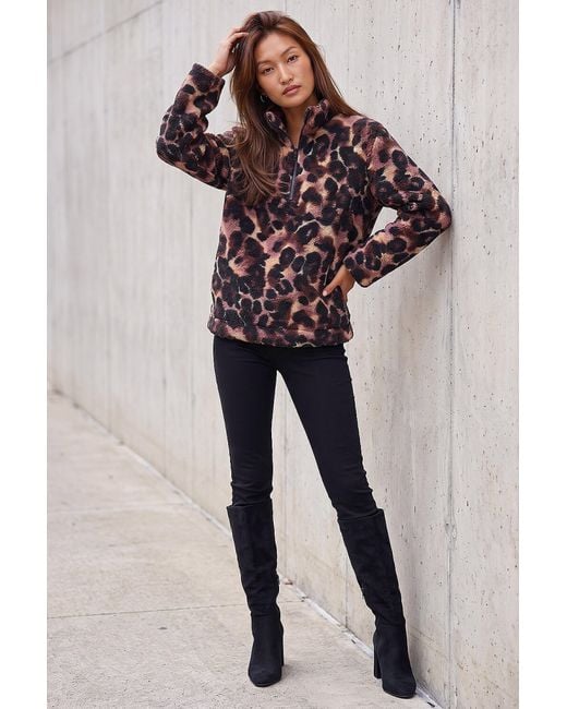 Roman Brown Animal Print Fleece Jacket