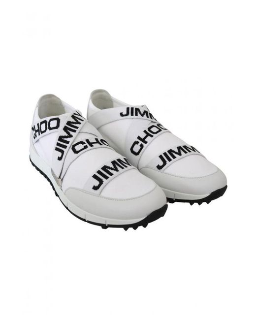 Jimmy Choo White Toronto/ Nappa/Knit Sneakers