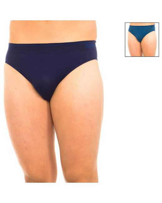 Dim Blue Pack-2 Slips Unno Basic Seamless D05He for men