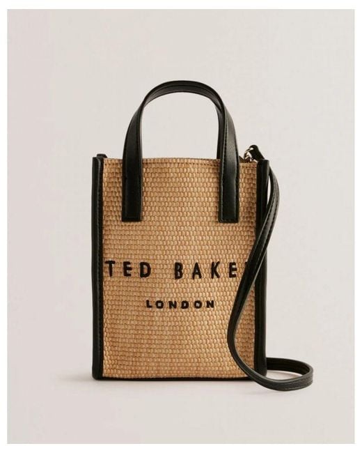 Ted Baker Natural Paulii Faux Raffia Mini Icon Bag