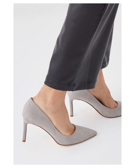 Dorothy Perkins Gray Wide Fit Dash Pointed Court Shoes
