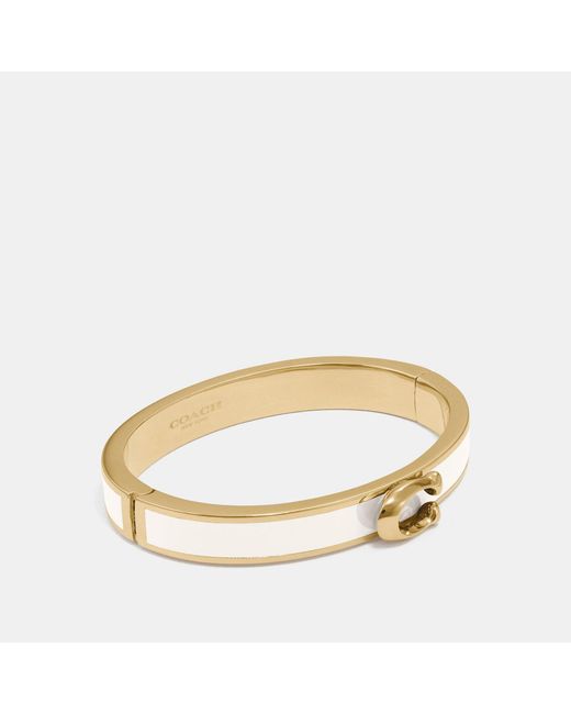 COACH White Push C Hinged Bangle
