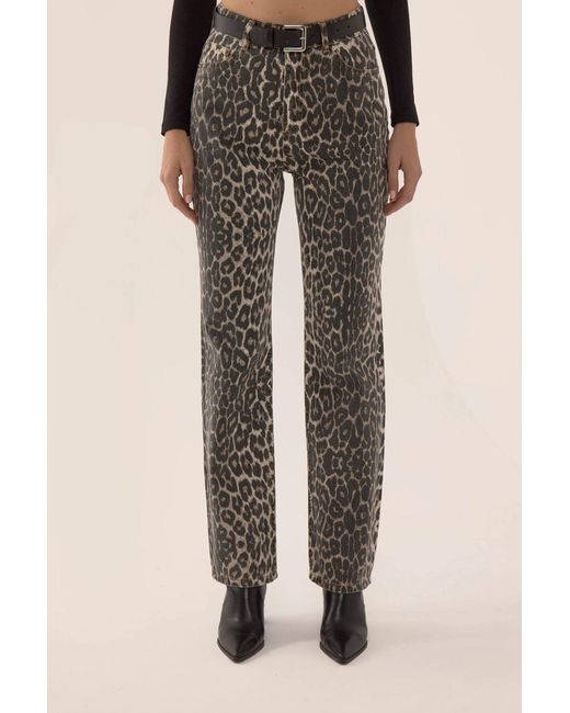 Hiccup Natural High Waist Leopard Jeans
