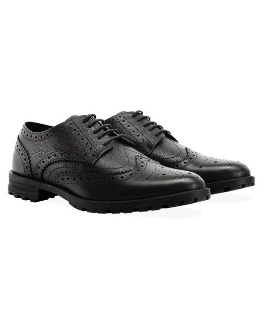 Redfoot James Black Brogue Leather for men
