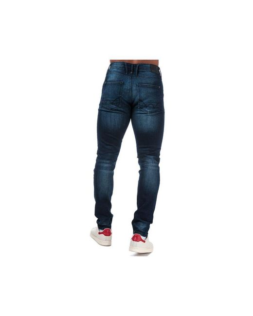 Duck and Cover Blue Maylead Dark Wash Slim Fit Jeans for men