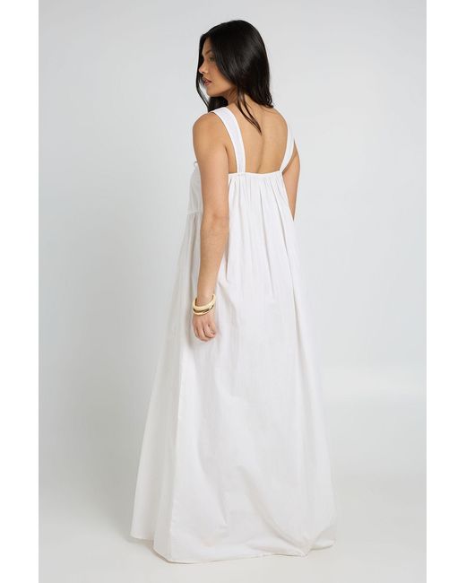 Boohoo White Maternity Tie Front Detail Maxi Dress