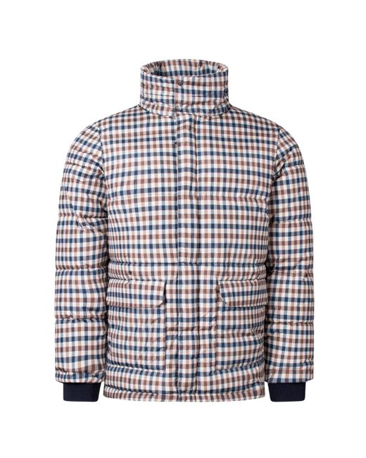 Aquascutum Natural Active Puffer Check Jacket Nylon for men