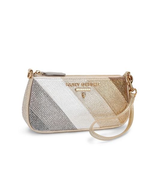 Kurt Geiger Metallic Highgate Sm Wristlet Bag