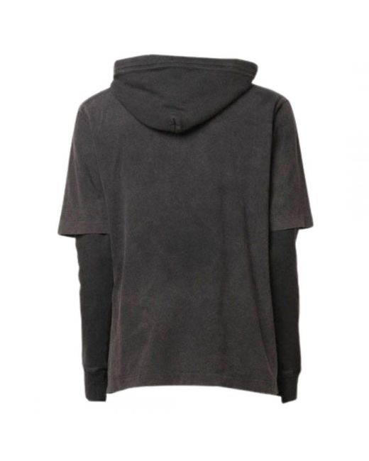 Off-White c/o Virgil Abloh Black Gm Vintage Double Sleeve Hoodie Cotton for men