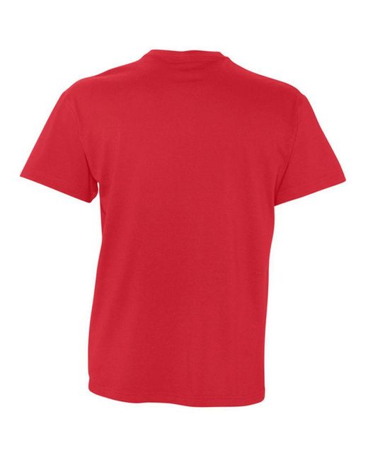 Sol's Red Victory V Neck Short Sleeve T-Shirt Cotton for men