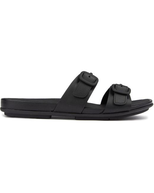 Fitflop Black Gracie Two-Bar Buckle Sandals