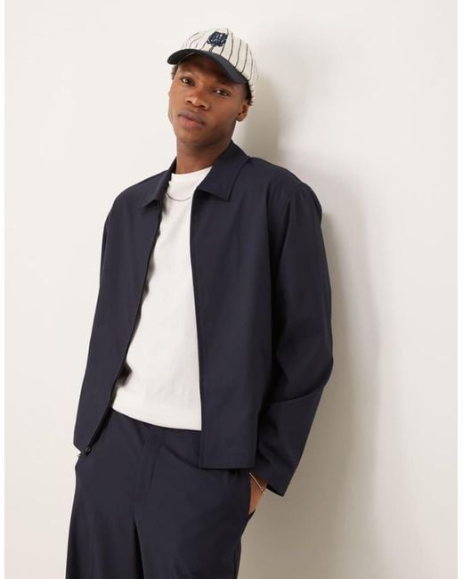 ASOS Blue Smart Co-Ord Button Up Shacket for men