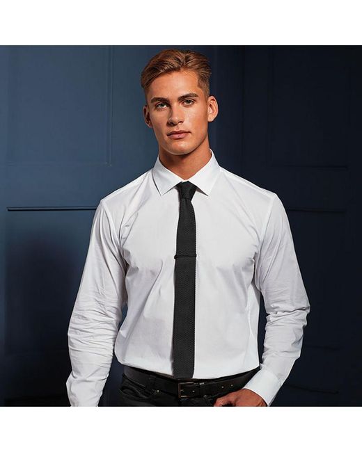 PREMIER Black Slim Textured Knit Effect Tie (Pack Of 2) for men