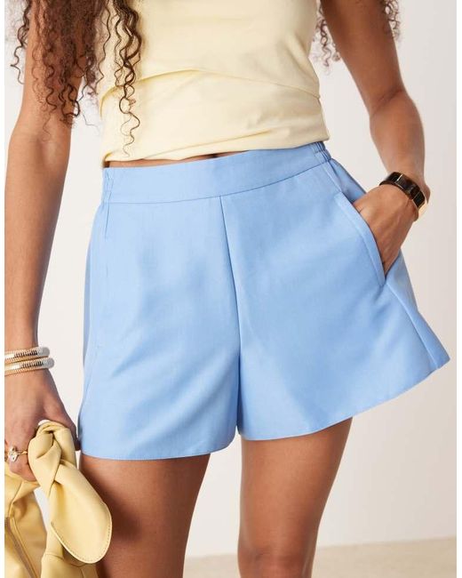 ASOS Blue Tailored Pull On Boxer Shorts