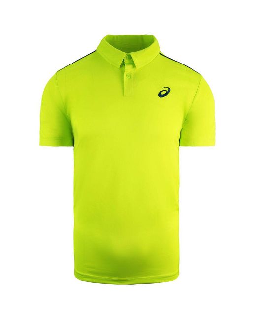 Asics Yellow Player Tennis Polo Shirt for men