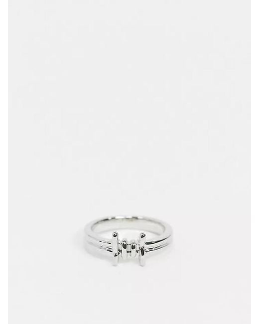SVNX White Knot Detail Ring for men