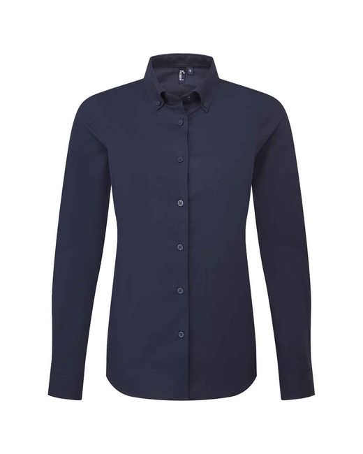 PREMIER Blue Ladies Supreme Oxford Long-Sleeved Formal Shirt
