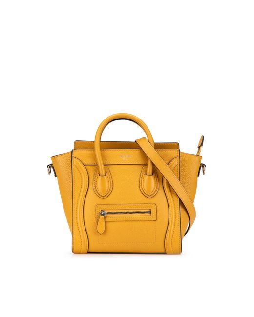 Céline Yellow Nano Luggage Tote Leather