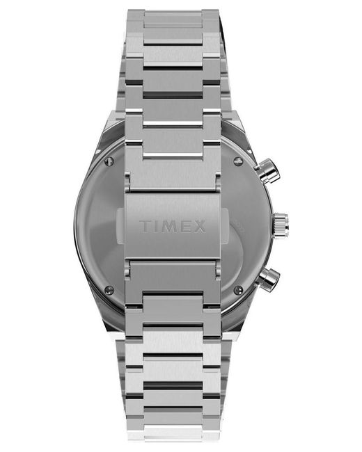 Timex Blue Q Falcon Eye Chrono Watch Tw2W33700 Stainless Steel (Archived) for men