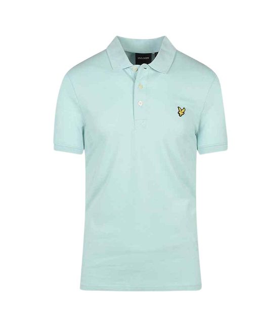 Lyle & Scott Blue Brand Chest Logo Clear Sky Polo Shirt for men